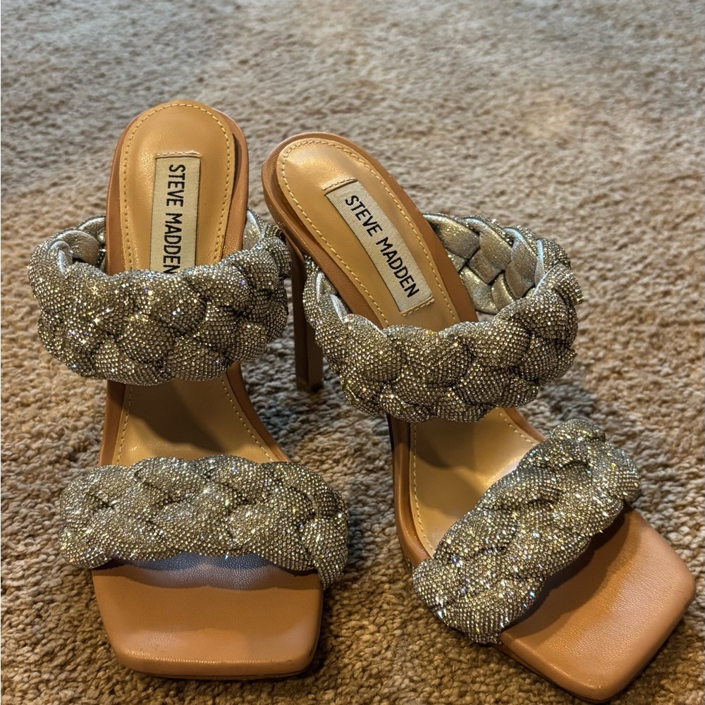 Steve Madden Metallic Braided Heels
